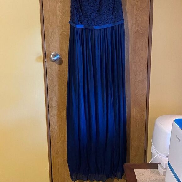David’s Bridal Blue Lace Bridesmaids Dress - Picture 5 of 6
